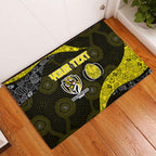 Personalized Richmond Football Rubber Doormat Easter Egg Pattern Yellow Black Tribal Dot Art Style