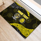 Personalized Richmond Football Rubber Doormat Easter Egg Pattern Yellow Black Tribal Dot Art Style
