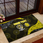 Personalized Richmond Football Rubber Doormat Easter Egg Pattern Yellow Black Tribal Dot Art Style