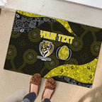 Personalized Richmond Football Rubber Doormat Easter Egg Pattern Yellow Black Tribal Dot Art Style