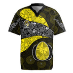 Personalized Richmond Football Rugby Jersey Easter Egg Pattern Yellow Black Tribal Dot Art Style