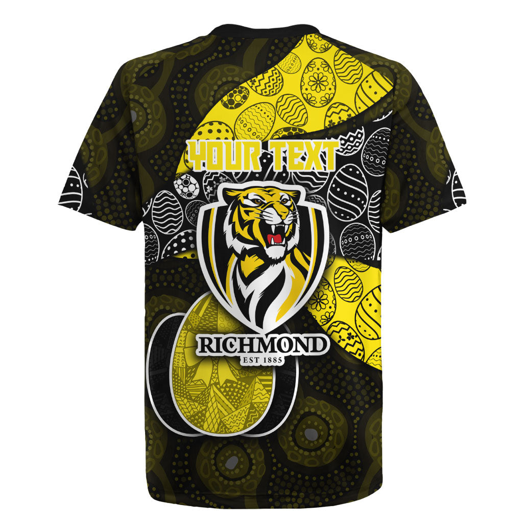 Personalized Richmond Football Rugby Jersey Easter Egg Pattern Yellow Black Tribal Dot Art Style
