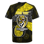 Personalized Richmond Football Rugby Jersey Easter Egg Pattern Yellow Black Tribal Dot Art Style