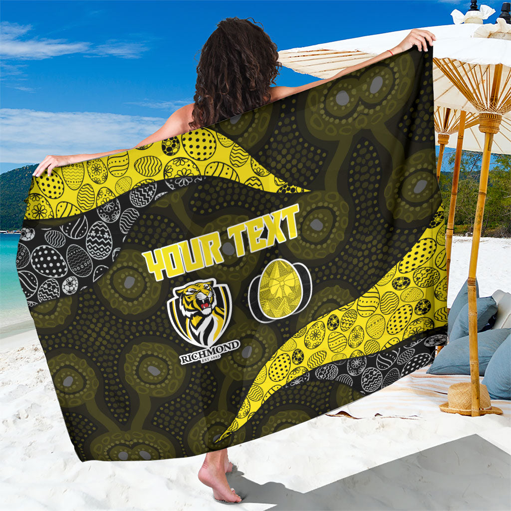 Personalized Richmond Football Sarong Easter Egg Pattern Yellow Black Tribal Dot Art Style