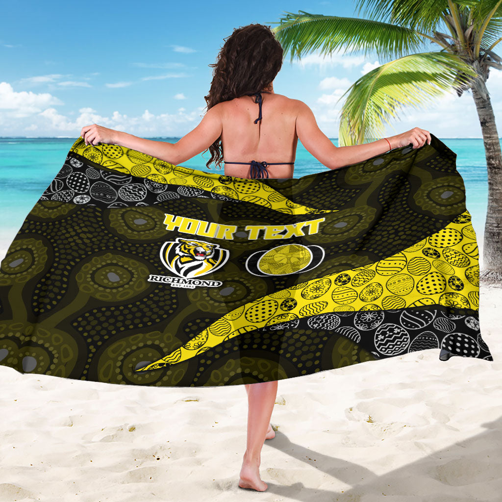 Personalized Richmond Football Sarong Easter Egg Pattern Yellow Black Tribal Dot Art Style