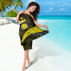 Personalized Richmond Football Sarong Easter Egg Pattern Yellow Black Tribal Dot Art Style