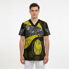 Personalized Richmond Football Scrub Top Easter Egg Pattern Yellow Black Tribal Dot Art Style