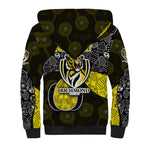 Personalized Richmond Football Sherpa Hoodie Easter Egg Pattern Yellow Black Tribal Dot Art Style