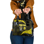 Personalized Richmond Football Shoulder Handbag Easter Egg Pattern Yellow Black Tribal Dot Art Style