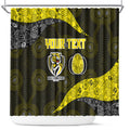 Personalized Richmond Football Shower Curtain Easter Egg Pattern Yellow Black Tribal Dot Art Style