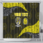 Personalized Richmond Football Shower Curtain Easter Egg Pattern Yellow Black Tribal Dot Art Style