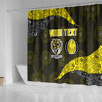 Personalized Richmond Football Shower Curtain Easter Egg Pattern Yellow Black Tribal Dot Art Style