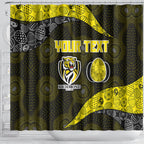 Personalized Richmond Football Shower Curtain Easter Egg Pattern Yellow Black Tribal Dot Art Style