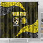 Personalized Richmond Football Shower Curtain Easter Egg Pattern Yellow Black Tribal Dot Art Style