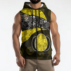 Personalized Richmond Football Sleeveless Zip Hoodie Easter Egg Pattern Yellow Black Tribal Dot Art Style