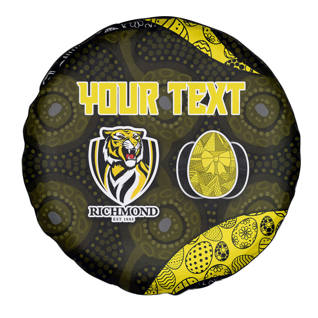Personalized Richmond Football Spare Tire Cover Easter Egg Pattern Yellow Black Tribal Dot Art Style