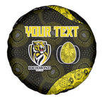 Personalized Richmond Football Spare Tire Cover Easter Egg Pattern Yellow Black Tribal Dot Art Style