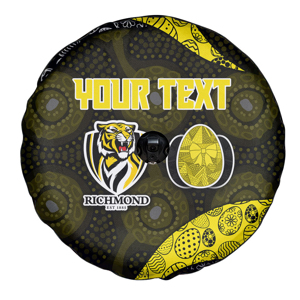 Personalized Richmond Football Spare Tire Cover Easter Egg Pattern Yellow Black Tribal Dot Art Style