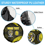 Personalized Richmond Football Spare Tire Cover Easter Egg Pattern Yellow Black Tribal Dot Art Style