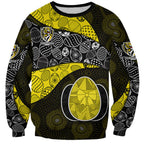 Personalized Richmond Football Sweatshirt Easter Egg Pattern Yellow Black Tribal Dot Art Style