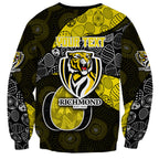 Personalized Richmond Football Sweatshirt Easter Egg Pattern Yellow Black Tribal Dot Art Style
