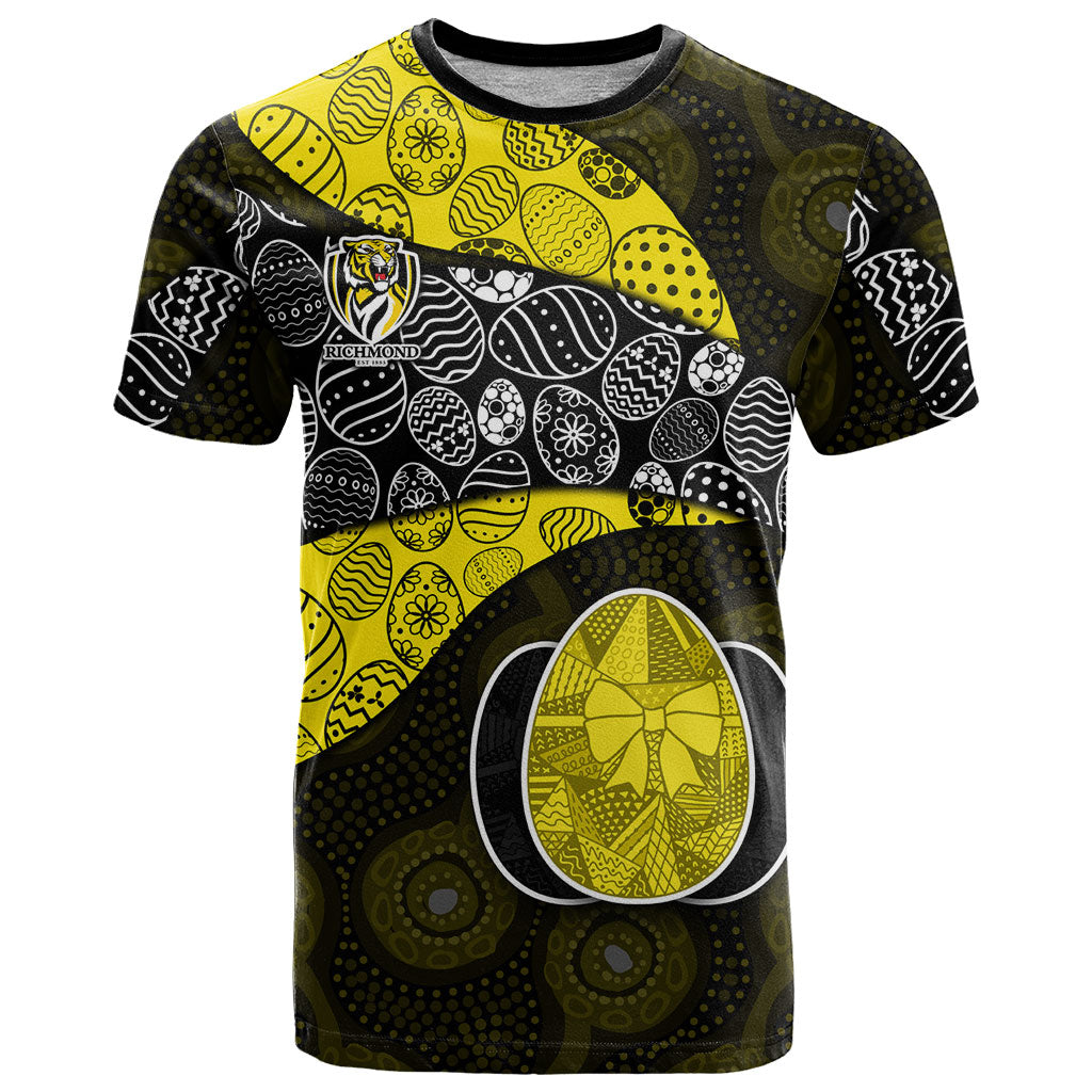 Personalized Richmond Football T Shirt Easter Egg Pattern Yellow Black Tribal Dot Art Style