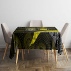 Personalized Richmond Football Tablecloth Easter Egg Pattern Yellow Black Tribal Dot Art Style
