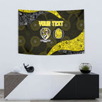 Personalized Richmond Football Tapestry Easter Egg Pattern Yellow Black Tribal Dot Art Style