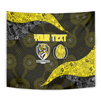 Personalized Richmond Football Tapestry Easter Egg Pattern Yellow Black Tribal Dot Art Style