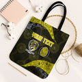 Personalized Richmond Football Tote Bag Easter Egg Pattern Yellow Black Tribal Dot Art Style