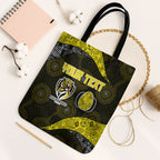 Personalized Richmond Football Tote Bag Easter Egg Pattern Yellow Black Tribal Dot Art Style