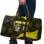 Personalized Richmond Football Travel Bag Easter Egg Pattern Yellow Black Tribal Dot Art Style