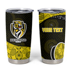 Personalized Richmond Football Tumbler Cup Easter Egg Pattern Yellow Black Tribal Dot Art Style
