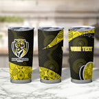 Personalized Richmond Football Tumbler Cup Easter Egg Pattern Yellow Black Tribal Dot Art Style