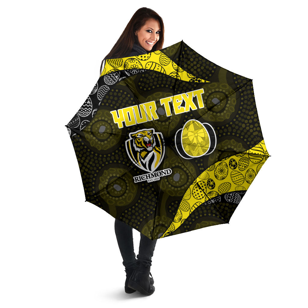 Personalized Richmond Football Umbrella Easter Egg Pattern Yellow Black Tribal Dot Art Style