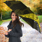 Personalized Richmond Football Umbrella Easter Egg Pattern Yellow Black Tribal Dot Art Style