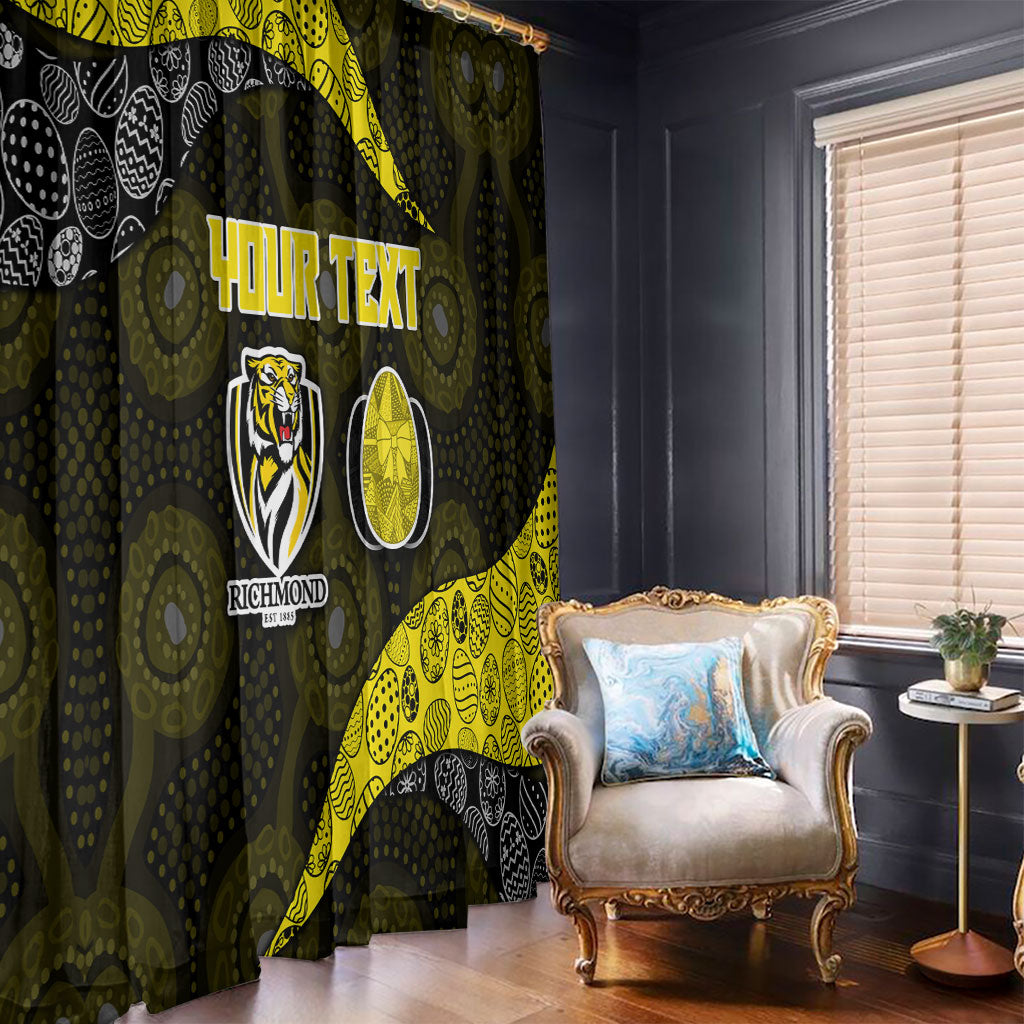 Personalized Richmond Football Window Curtain Easter Egg Pattern Yellow Black Tribal Dot Art Style
