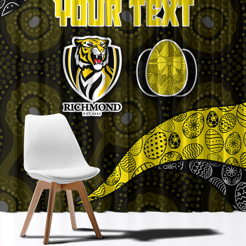 Personalized Richmond Football Window Curtain Easter Egg Pattern Yellow Black Tribal Dot Art Style