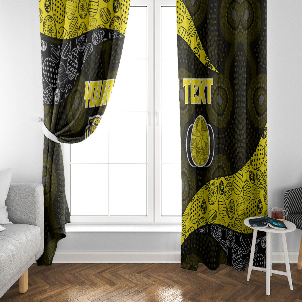 Personalized Richmond Football Window Curtain Easter Egg Pattern Yellow Black Tribal Dot Art Style