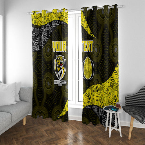 Personalized Richmond Football Window Curtain Easter Egg Pattern Yellow Black Tribal Dot Art Style