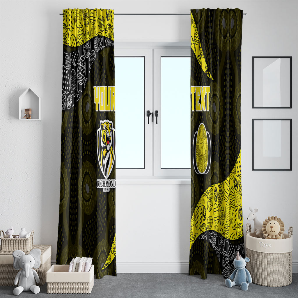 Personalized Richmond Football Window Curtain Easter Egg Pattern Yellow Black Tribal Dot Art Style
