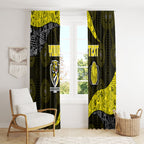 Personalized Richmond Football Window Curtain Easter Egg Pattern Yellow Black Tribal Dot Art Style