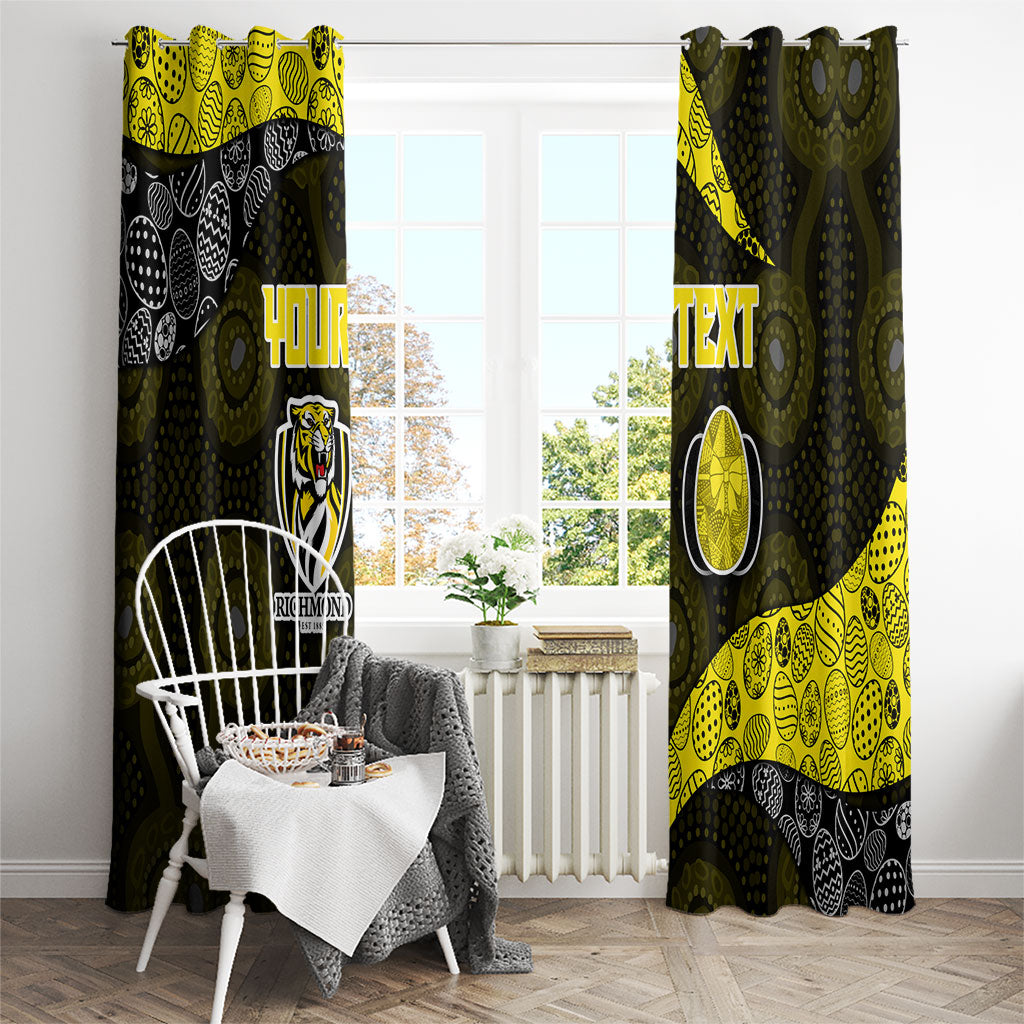 Personalized Richmond Football Window Curtain Easter Egg Pattern Yellow Black Tribal Dot Art Style