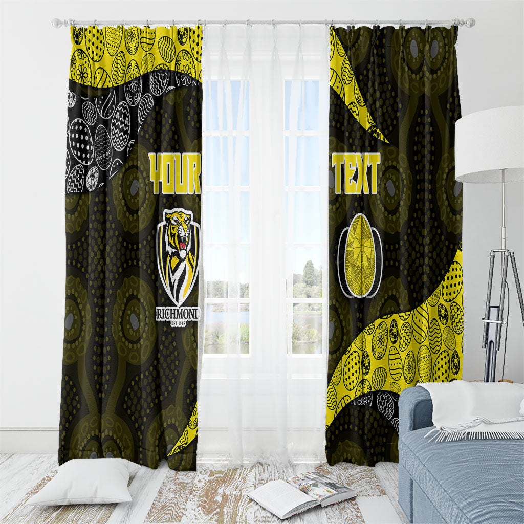 Personalized Richmond Football Window Curtain Easter Egg Pattern Yellow Black Tribal Dot Art Style