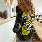 Personalized Richmond Football Women Casual Shirt Easter Egg Pattern Yellow Black Tribal Dot Art Style