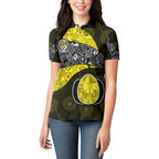 Personalized Richmond Football Women Polo Shirt Easter Egg Pattern Yellow Black Tribal Dot Art Style