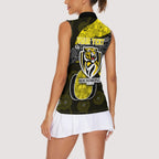 Personalized Richmond Football Women Sleeveless Polo Shirt Easter Egg Pattern Yellow Black Tribal Dot Art Style
