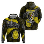 Personalized Richmond Football Zip Hoodie Easter Egg Pattern Yellow Black Tribal Dot Art Style