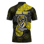 Personalized Richmond Football Zipper Polo Shirt Easter Egg Pattern Yellow Black Tribal Dot Art Style