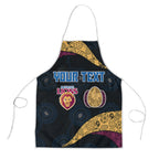 Personalized Brisbane Lions Football Apron Easter Egg Pattern Maroon Gold Tribal Dot Art Style